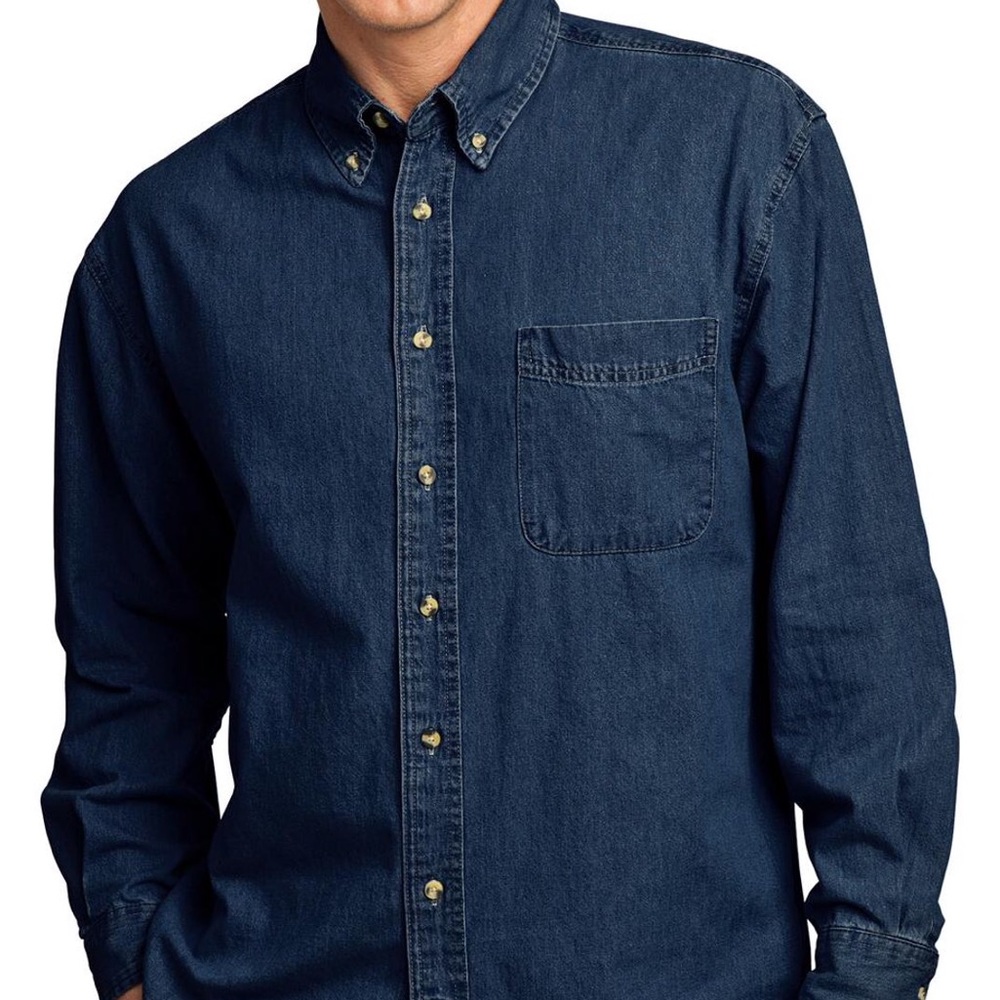 Long Sleeve Denim Button-down - Picture 1 of 5